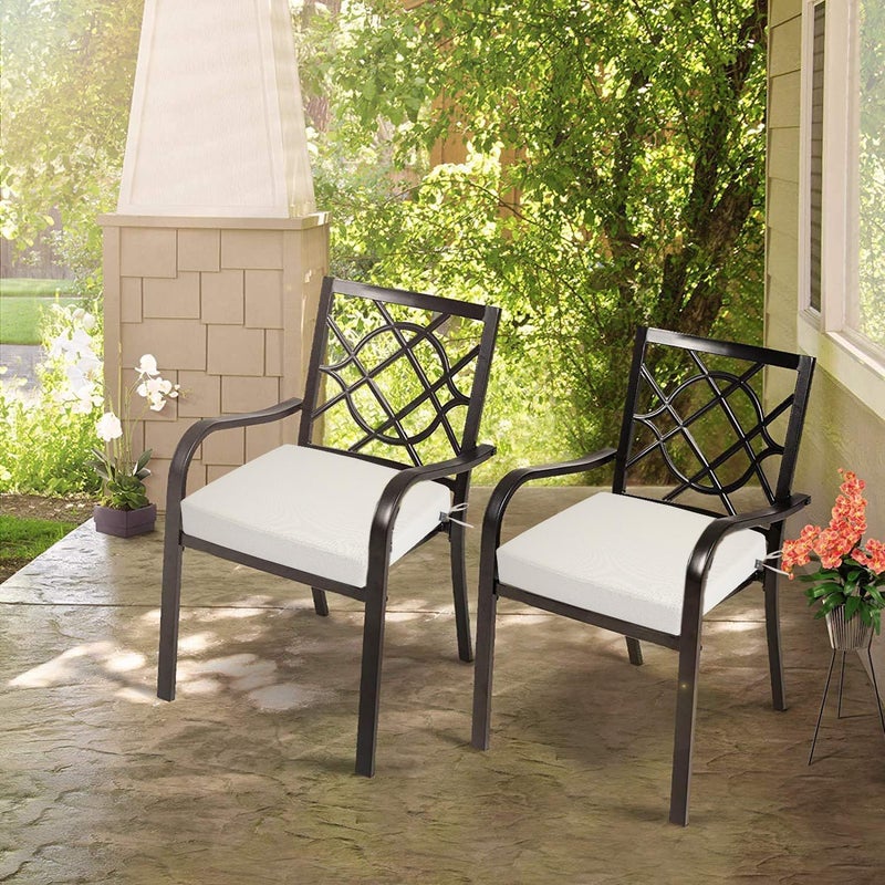 FUNHOME Outdoor Chair Cushion Covers 2 Pack, No Insert! Patio Cushion Covers Replacement 20" x 18" x 4", Water Resistant Patio Chair Cushion Slipcovers, Cream White(Covers ONLY) - Image 5